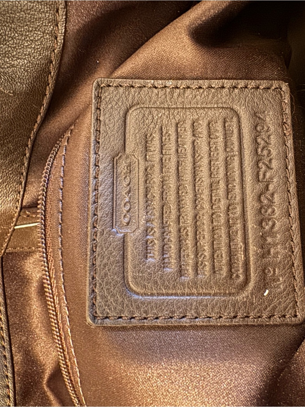 Coach Khaki Signature Tote with Dark Brown Leather Trim - Picture 3 of 6